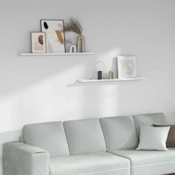 Raft de perete 2 pcs Marmura alba 100 x 9 x 3 cm Lemn compozit GartenMobel Dekor