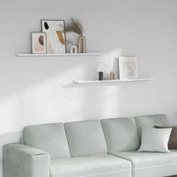 Raft de perete 2 pcs Marmura alba 115 x 9 x 3 cm Lemn compozit GartenMobel Dekor