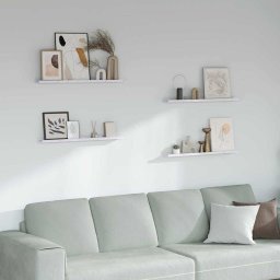 Raft de perete 4 pcs Marmura alba 80 x 9 x 3 cm Lemn compozit GartenMobel Dekor