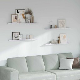 Raft de perete 4 pcs Marmura alba 100 x 9 x 3 cm Lemn compozit GartenMobel Dekor