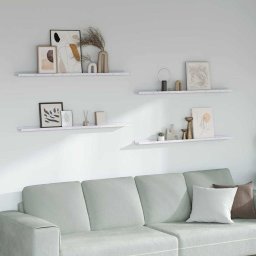 Raft de perete 4 pcs Marmura alba 115 x 9 x 3 cm Lemn compozit GartenMobel Dekor