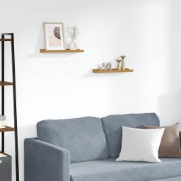 Raft de perete cu raft 2 pcs Bej 40 x 9 x 3 cm Lemn compozit GartenMobel Dekor