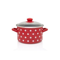 Oala 4l cu capac din sticla Tufne Metalacemail/20cm/4l
