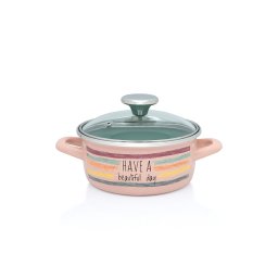 Cratita 1.5l cu capac din sticla Divan Dan Metalacemail/16cm/1.5l