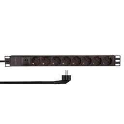 Prelungitor PDU LOGILINK 1U pt. rack 19 inch, 8 prize Schuko, intrare Schuko, max 16 A, prot. suprasarcina, IP20, 2 m, negru, "PDU8C04" (timbru verde 0.8 lei)