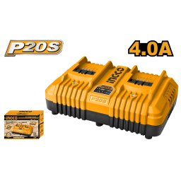 Incarcator Dublu 20V 4Ah P20S Ingco FCLI2034E