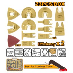 Set Accesorii Multi Tool 23 Bucati pe Acumulator INGCO – AKTMT2301 – Versatilitate si Performanta Extinsa pentru Scule Oscilante