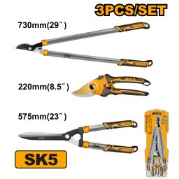 Set Foarfeca Gard Viu + Foarfeca Pomi 3 Buc INGCO – HLT76033 – Performanta Profesionala si Fiabilitate Extinsa