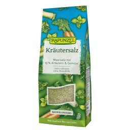 Sare neiodata cu 15% ierburi si legume ecologice 500g Rapunzel