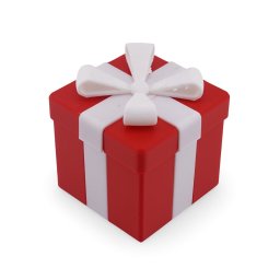 Cutie pentru cadou rosie cu fundita alba, 7cm