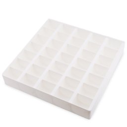 Cutie / Vitrina pentru cristale cu 42 de compartimente, alba - 21cm