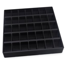 Cutie / Vitrina pentru cristale cu 42 de compartimente, neagra - 21cm