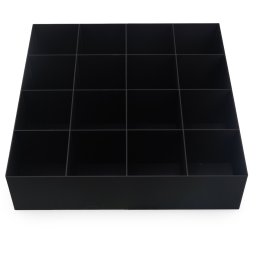 Cutie pentru cristale cu 16 de compartimente, neagra - 20cm