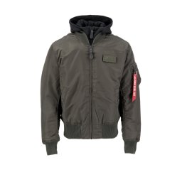 ALPHA INDUSTRIES Geacă de primăvară-toamnă 'MA-1 D-Tec' verde / roșu / negru / alb