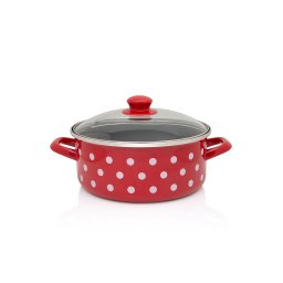 Cratita 3.5l cu capac din sticla Tufne Metalac email/22cm/3.5l
