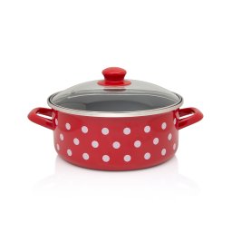Cratita 4.75l cu capac din sticla Tufne Metalac email/24cm/4.75l