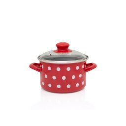 Oala 1.5l cu capac din sticla Tufne Metalac email/14cm/1.5l