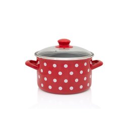 Oala 4l cu capac din sticla Tufne Metalac email/20cm/4l