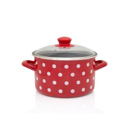 Oala 5l cu capac din sticla Tufne Metalac email/22cm/5l