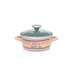 Cratita 1.5l cu capac din sticla Divan Dan Metalac email/16cm/1.5l