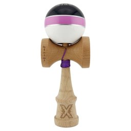 Kendama X Royal King Size, Super Sticky cupe mari, Alb-Roz-Negru dungi aurii