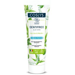 Pasta de dinti BIO eliminarea placii bacteriene, cu aloe vera si mentol Coslys