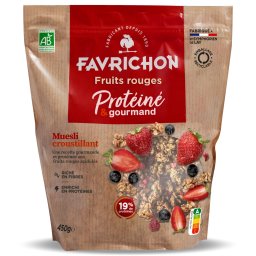 Musli crocant BIO cu 19% proteine si fructe de padure Favrichon