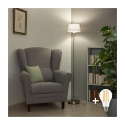 Brilagi - Lampă LED de podea CERIA, 1xE27/40W/230V, Ø 30 cm, alb/crom mat