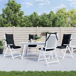 Perne de scaun cu spatar înalt, 4 buc, negru, tesatura Oxford GartenMobel Dekor