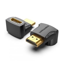 Adaptor video Vention, HDMI(T) la HDMI(M), rezolutie maxima 4K la 60Hz, conectori auriti, unghi 270 grade, invelis PVC, negru, "AINB0" (timbru verde 0.03lei) - 6922794747876