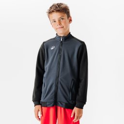 Jachetă Fotbal Essential Negru-Gri Copii