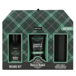 Sence Collection set pentru barba & par:Sampon&Gel de dus+Ulei+ Pieptan 100+120 ml Oak Scent