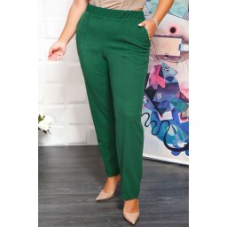 Pantalon Elegant Cu Talie Inalta Verde Brad