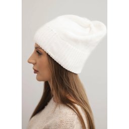 Kesi Women's winter hat with wool and delicate embellishment white