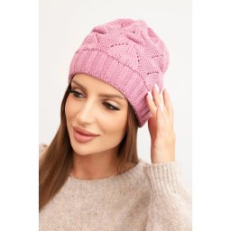 Kesi Women's winter hat with wool in a structured weave K432 light purple