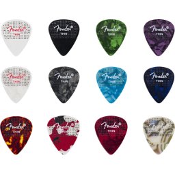 Fender Dotted Celluloid Picks 351 Shape - 12 Pack Multi-Color Thin