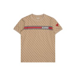 GUESS Tricou bej deschis / maro / roșu / negru