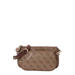 GUESS Geantă de umăr 'NOELLE II DBL POUCH CROSSBODY' maro / maro cappuccino