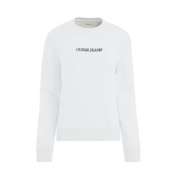 GUESS JEANS Bluză de molton negru / alb
