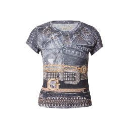 GUESS Tricou maro / maro închis / negru / alb
