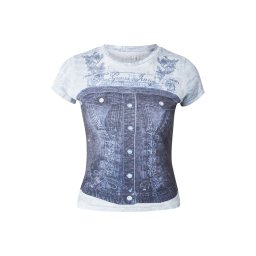 GUESS Tricou albastru marin / albastru denim / albastru deschis