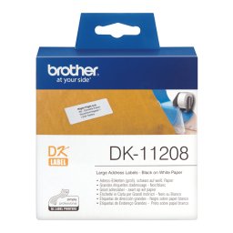 Banda de etichete Brother DK-11208, 38x90mm, 400 etichete rola, pentru imprimanta sau aparat etichetare brother