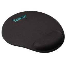 Mousepad Spacer, suport incheietura cu gel, cauciuc si material textil, 240 x 220 mm, negru