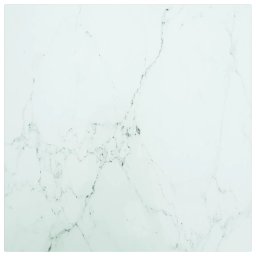 Blat masa alb 40x40 cm 6 mm sticla securizata design marmura GartenMobel Dekor