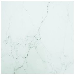 Blat masa alb 60x60cm 6mm sticla securizata, design de marmura GartenMobel Dekor
