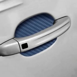 Set 4 bucati protectie zgarieturi manere usa din autocolant carbon 3D Albastru FAVLine Selection