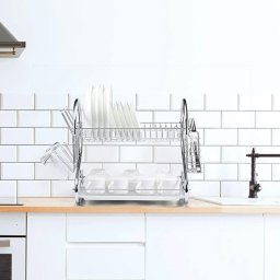 Uscator de vase din otel cu doua niveluri, cu tava din plastic, AVX-AG373 FAVLine Selection