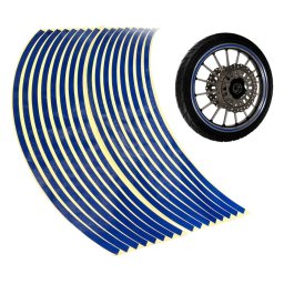 Set 16 ornamente Reflectorizante pentru jante auto, moto, culoare Albastra FAVLine Selection