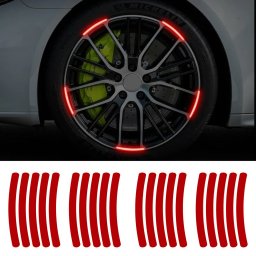 Set 20 bucati Elemente Reflectorizante "Wheel Arch" pentru autoturisme, biciclete, motociclete, atv-uri, scutere, culoare Rosie FAVLine Selection