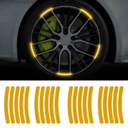 Set 20 bucati Elemente Reflectorizante "Wheel Arch" pentru autoturisme, biciclete, motociclete, atv-uri, scutere, culoare Orange FAVLine Selection